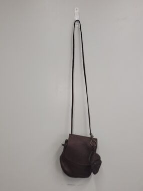 Vintage GAP Brown Genuine Leather Crossbody Bag with Removable Coinpurse Accent